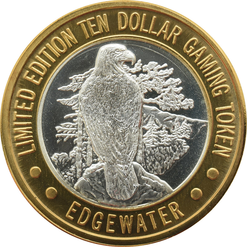 Edgewater Casino Laughlin "Eagle" $10 Silver Strike .999 Fine Silver 1994