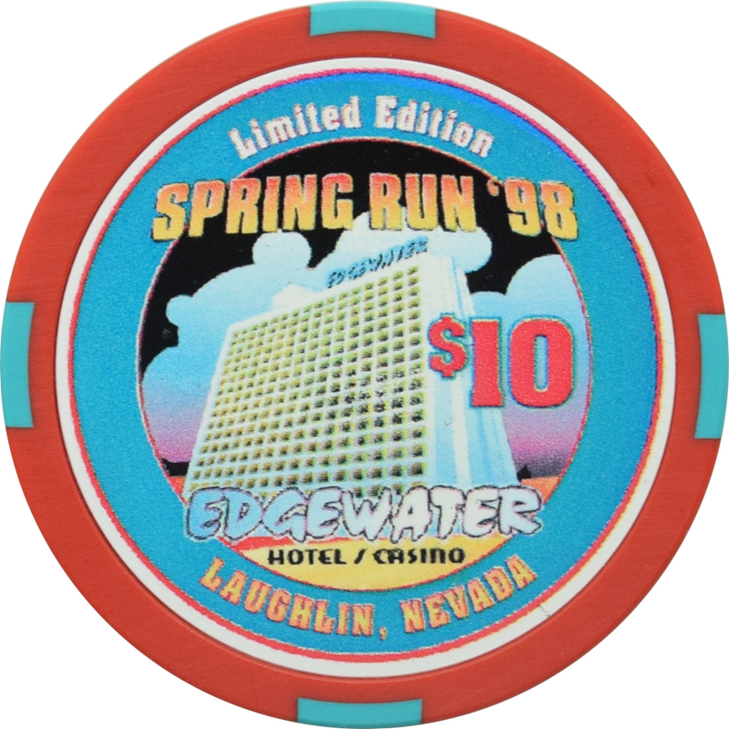 Edgewater Casino Laughlin Nevada $10 Spring River Run Chip 1998