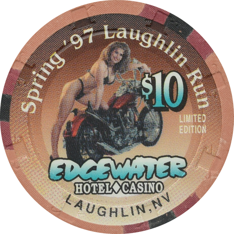 Edgewater Casino Laughlin Nevada $10 Spring River Run Chip 1997