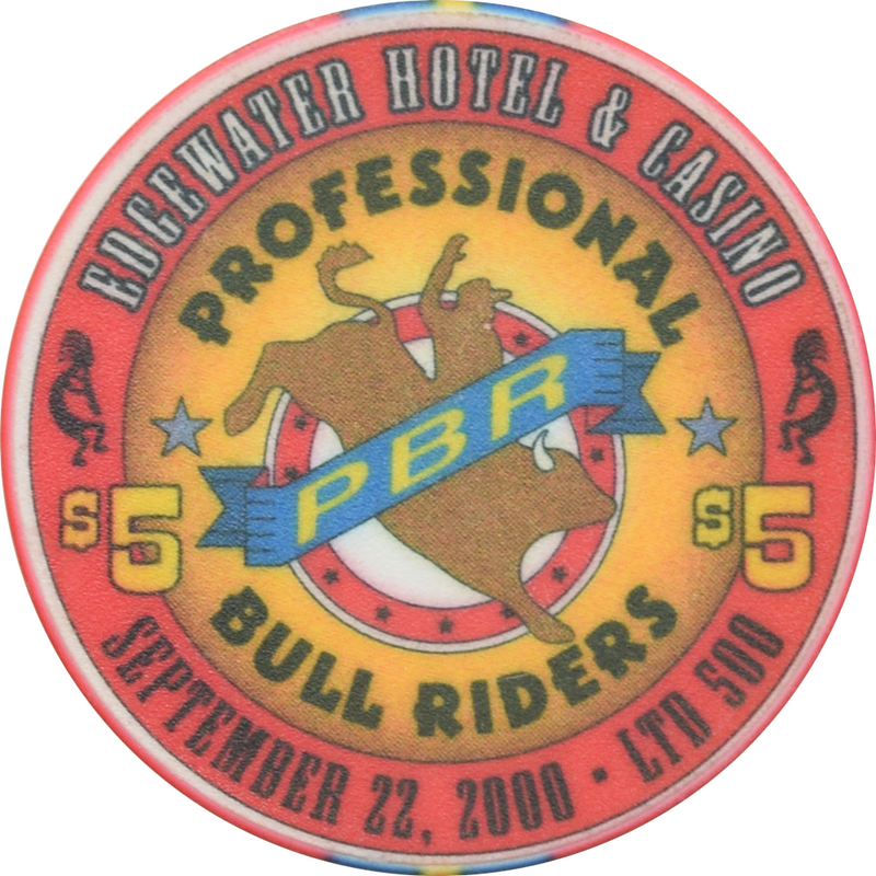 Edgewater Casino Laughlin Nevada $5 Professional Bull Riders Chip 2000