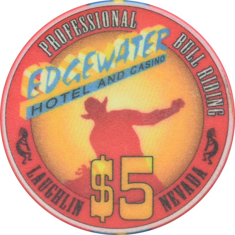 Edgewater Casino Laughlin Nevada $5 Professional Bull Riders Chip 2000