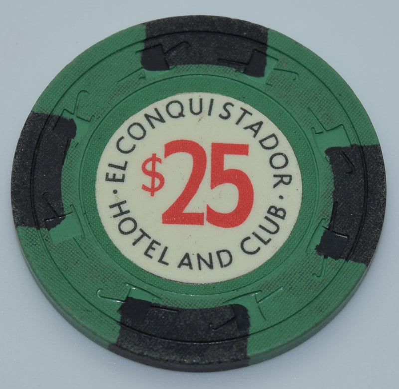 El Conquistador Hotel and Club Puerto Rico $25 Chip With Black Edge Spots
