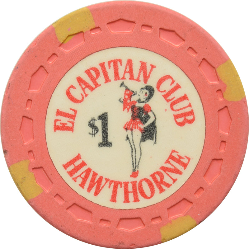 El Capitan Club Casino Hawthorne Nevada $1 Chip 1964