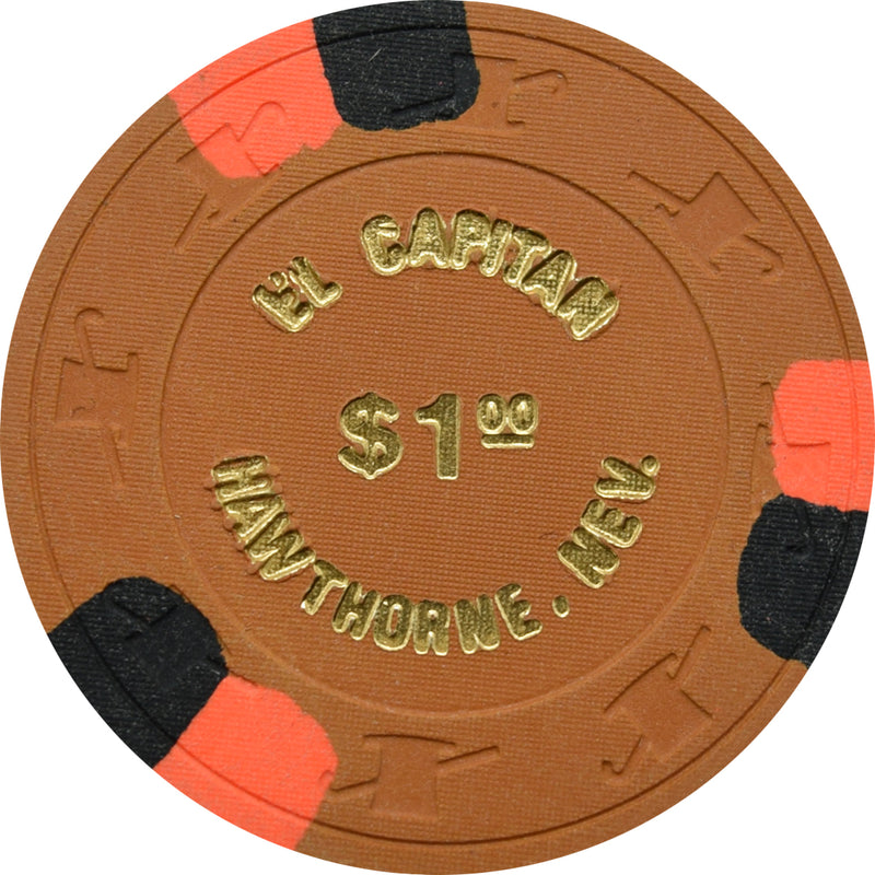 El Capitan Casino Hawthorne Nevada $1 Chip 1980s
