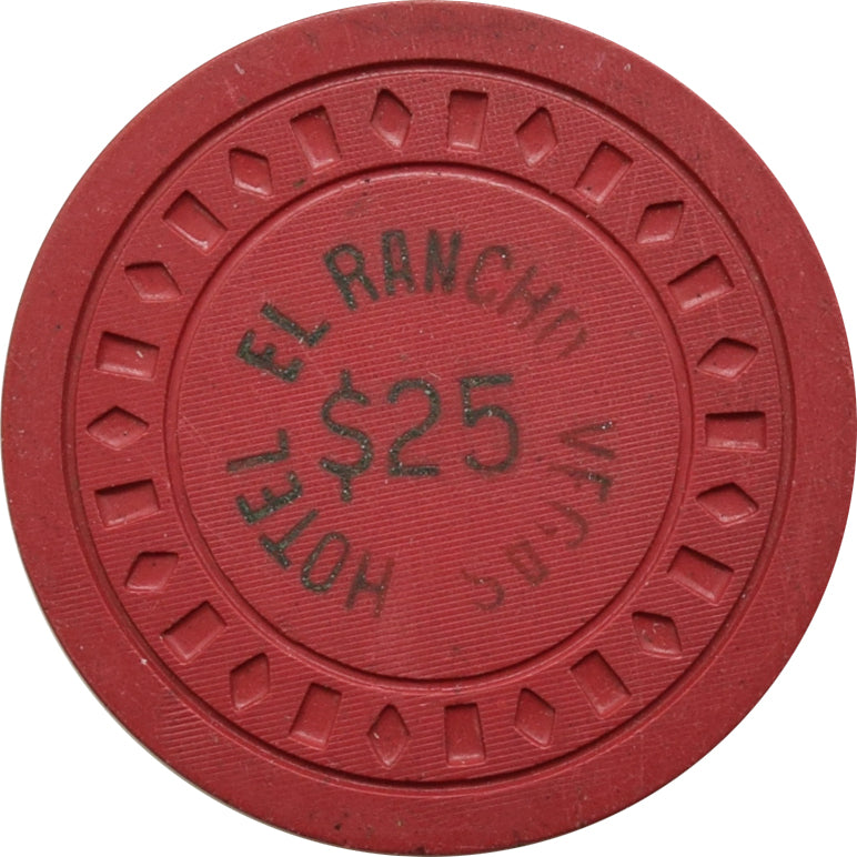 El Rancho Hotel Vegas  Casino Las Vegas Nevada $25 Chip 1944