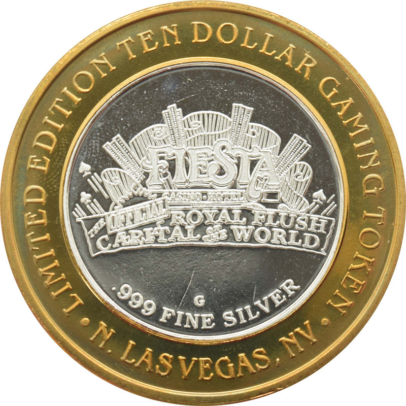Fiesta Rancho Casino Las Vegas "Voted Best Paying Slots" $10 Silver Strike .999 Fine Silver 1998