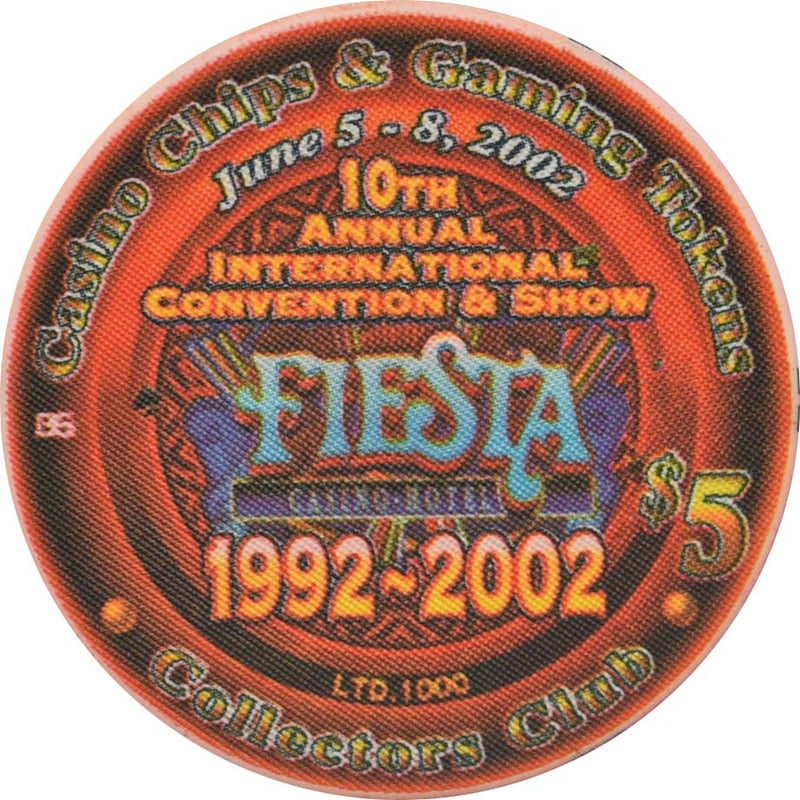 Fiesta Casino North Las Vegas Nevada $5 10th Annual CCGTCC Convention Chip 2002