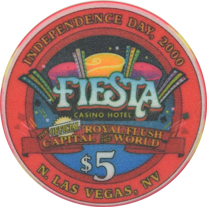 Fiesta Casino North Las Vegas Nevada $5 Independence Day Chip 2000