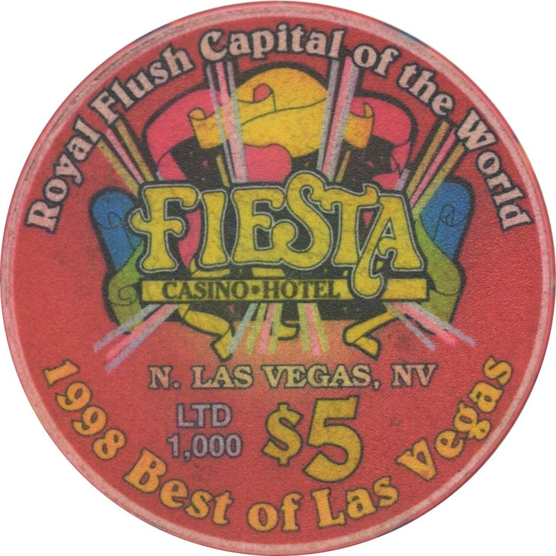 Fiesta Casino North Las Vegas Nevada $5 Best Paycheck Cashing Chip 1998
