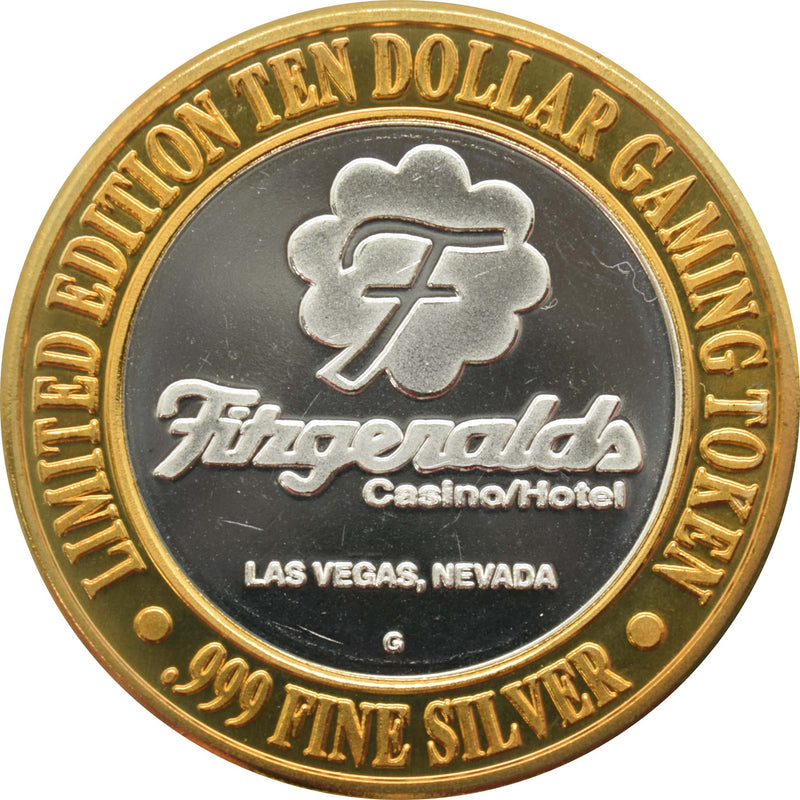 Fitzgeralds Casino Las Vegas "Rainbows End" $10 Silver Strike .999 Fine Silver 1995