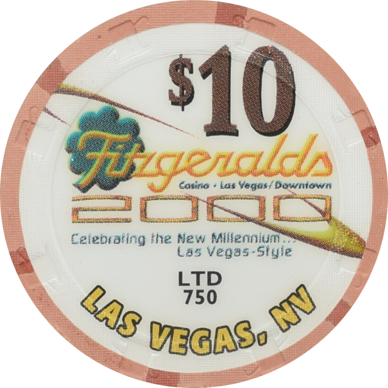 Fitzgeralds Casino Las Vegas Nevada $10 Millennium Chip 1999