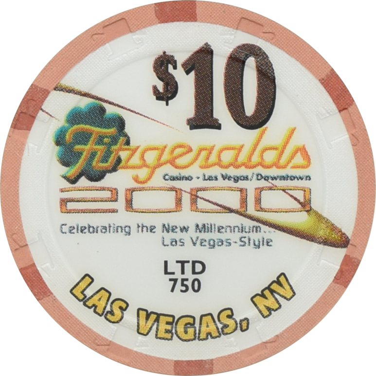 Fitzgeralds Casino Las Vegas Nevada $10 Millennium Chip 1999