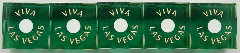 Flamingo Casino Las Vegas Nevada Stick of 5 Green Dice