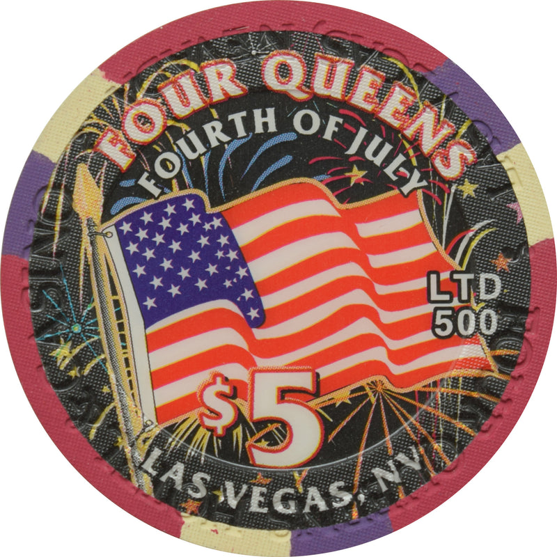 Four Queens Casino Las Vegas Nevada $5 4th of July Chip 2005