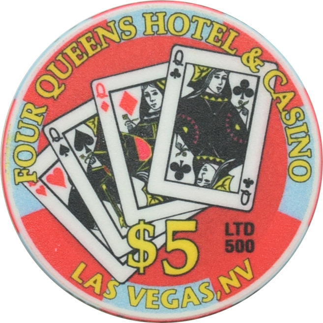 Four Queens Casino Las Vegas Nevada $5 Sunday Football 2 of 2 Chip 1999