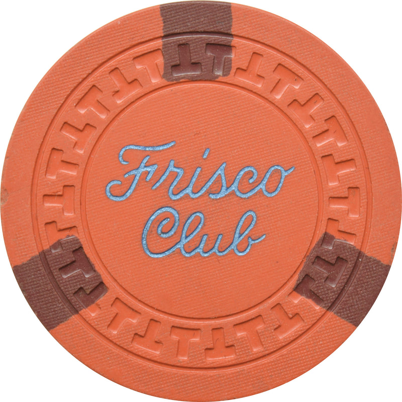 Frisco Club Casino Reno Nevada Orange Chip 1951