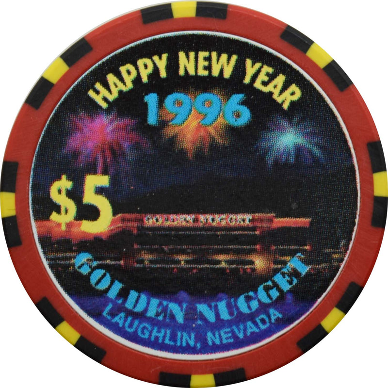 Golden Nugget Casino Laughlin Nevada $5 Chip Happy New Year 1996