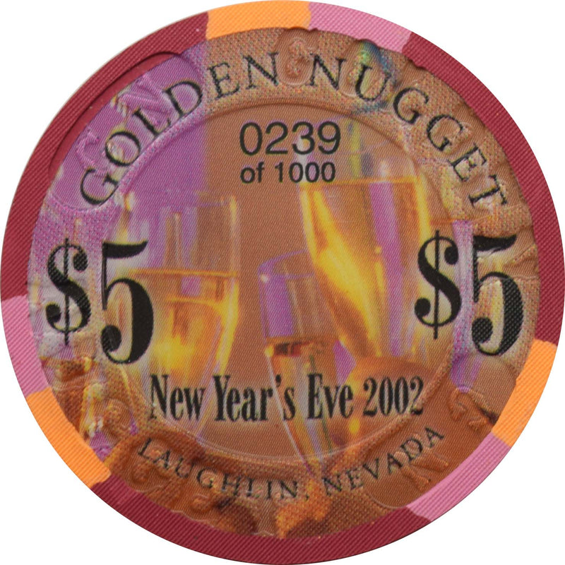 Golden Nugget Casino Laughlin Nevada $5 Chip New Years 2003