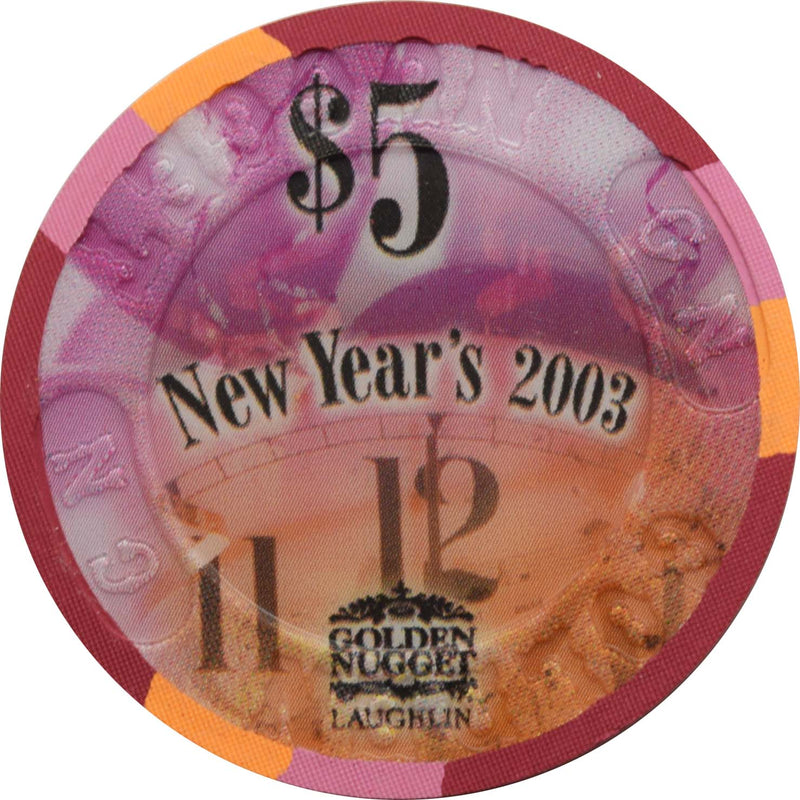 Golden Nugget Casino Laughlin Nevada $5 Chip New Years 2003