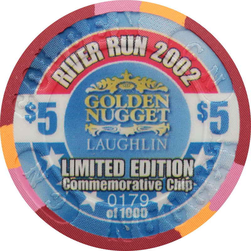 Golden Nugget Casino Laughlin Nevada $5 Chip River Run 2002
