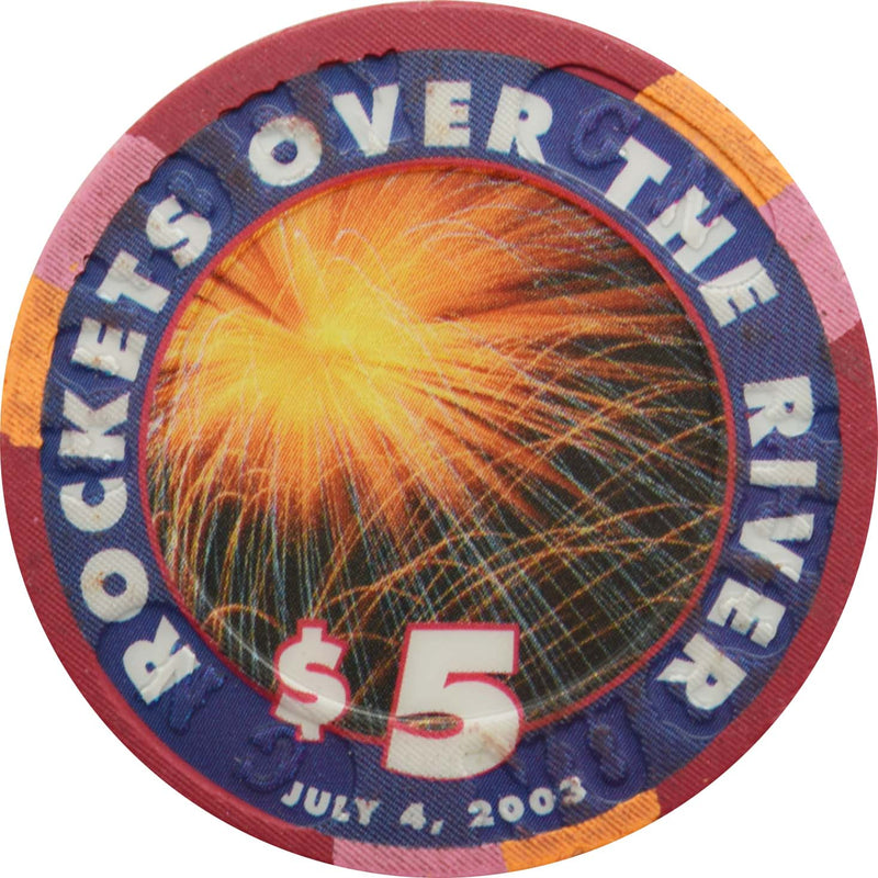Golden Nugget Casino Laughlin Nevada $5 Chip Independence Day 2003