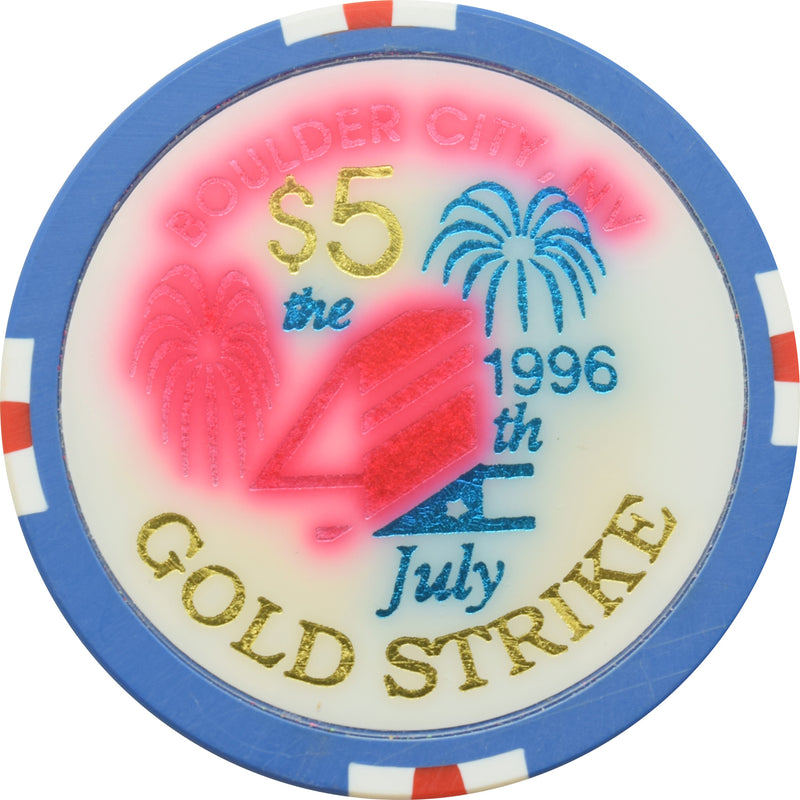 Gold Strike Casino Boulder City Nevada $5 4th of July Chip 1996