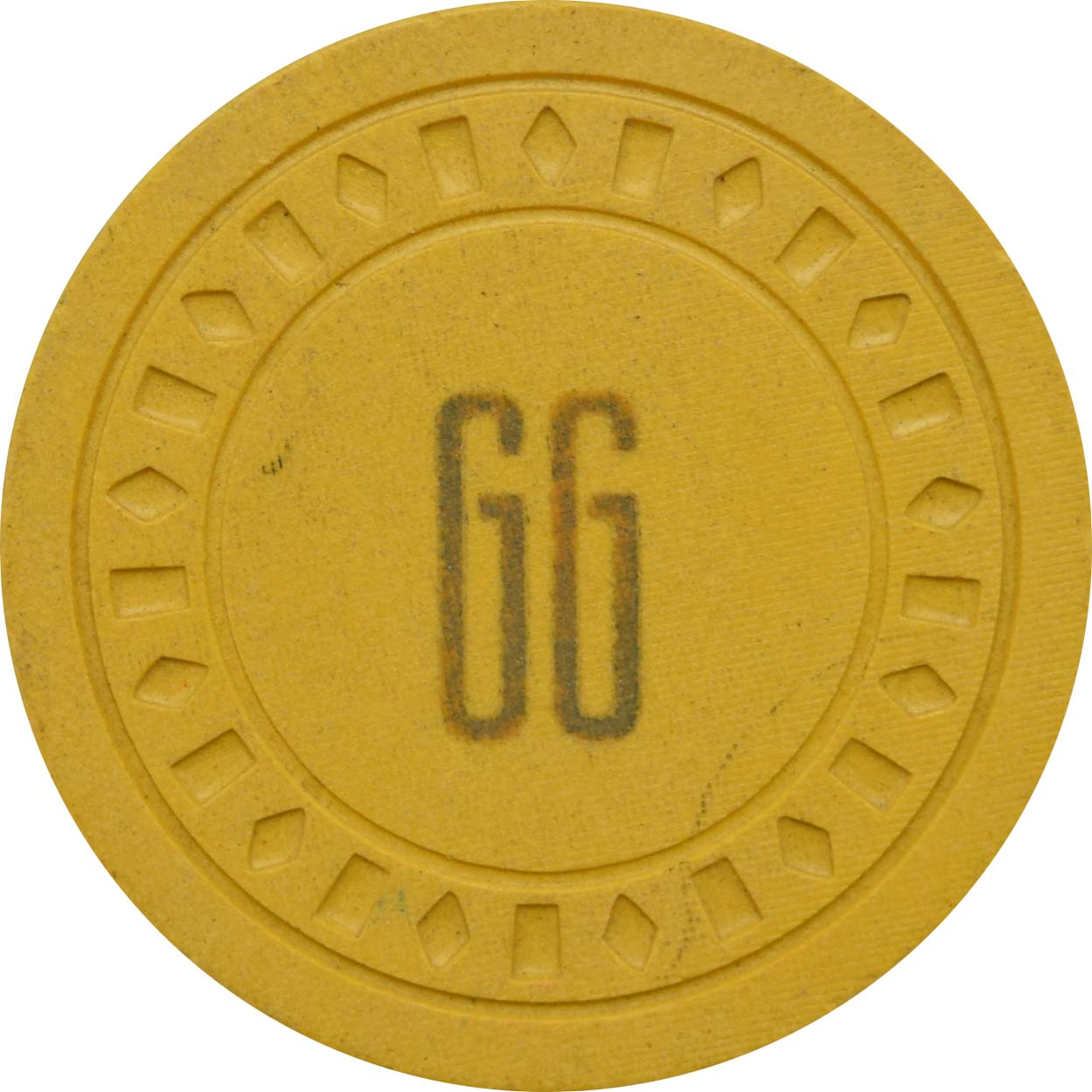 Golden Gate (GG) Card Room Casino San Francisco California Yellow Chip
