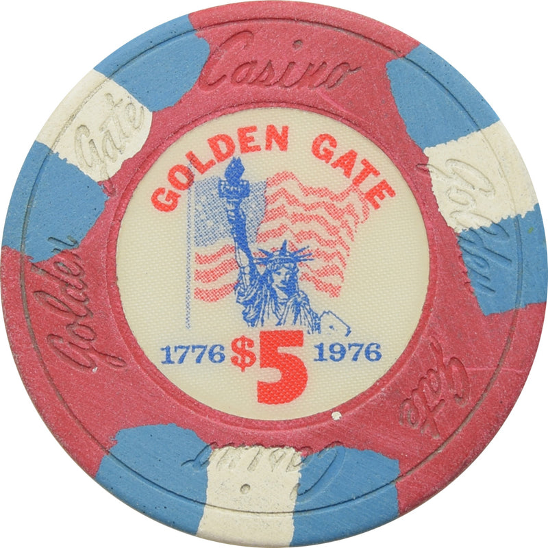 Golden Gate Casino Las Vegas Nevada $5 Bicentennial Chip 1976