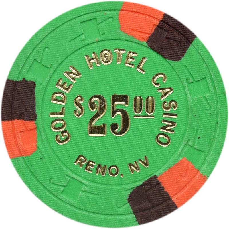 Golden Hotel Casino Reno Nevada $25 Chip 1980