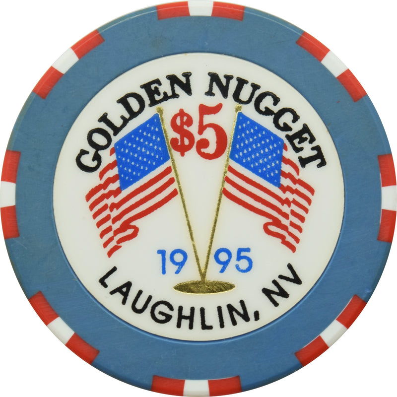 Golden Nugget Casino Laughlin Nevada $5 4th of July Chip 1995