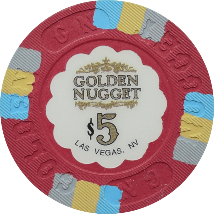 Golden Nugget Casino Las Vegas Nevada $5 Chip 1992