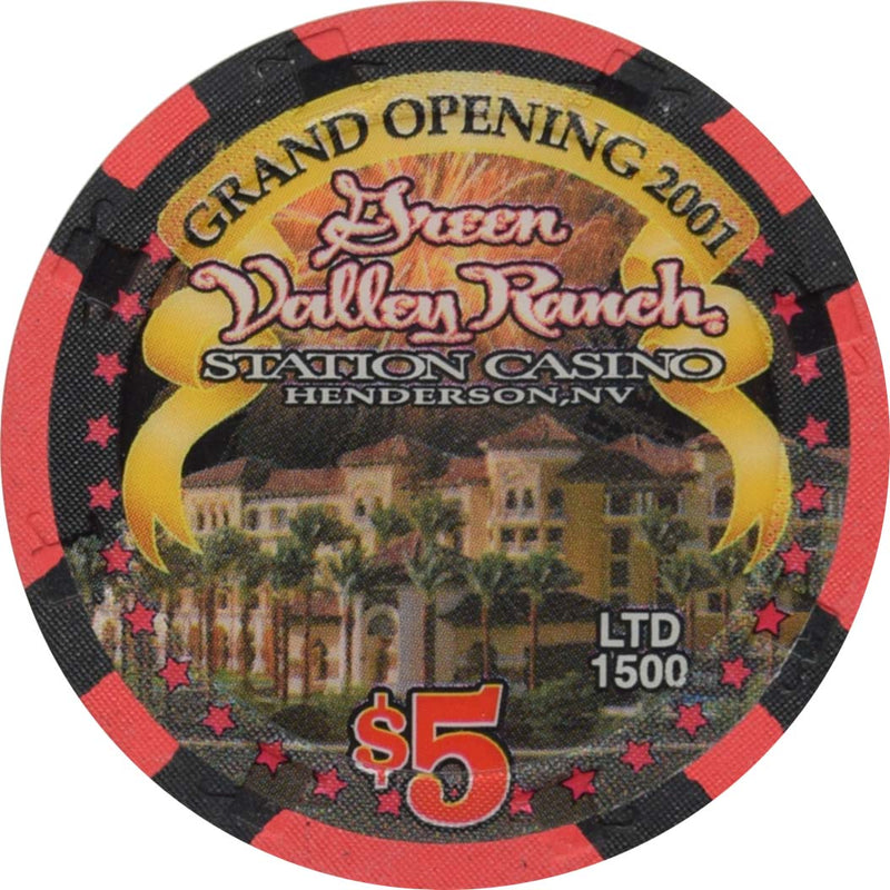 Green Valley Ranch Casino Henderson Nevada  $5 Grand Opening Chip 2001