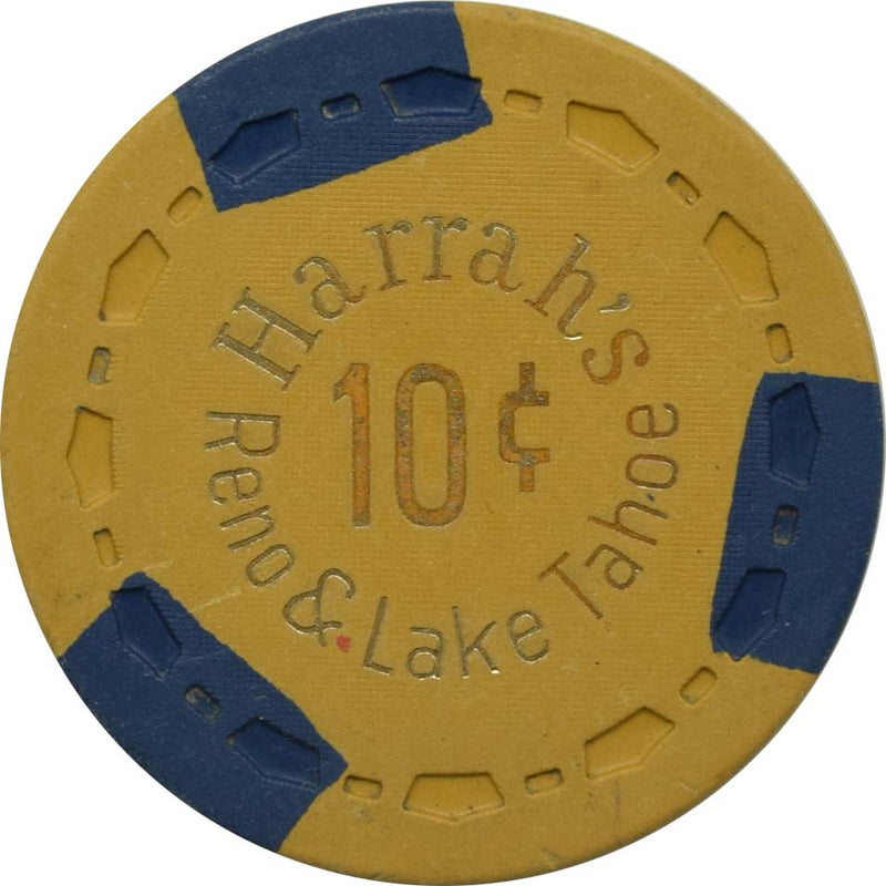 Harrah's Casino Reno & Lake Tahoe Nevada 10 Cent SmCrown Chip 1960