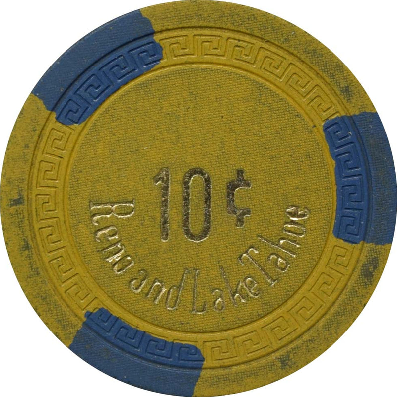 Harrah's Casino Reno & Lake Tahoe Nevada 10 Cent SmKey Chip 1950s