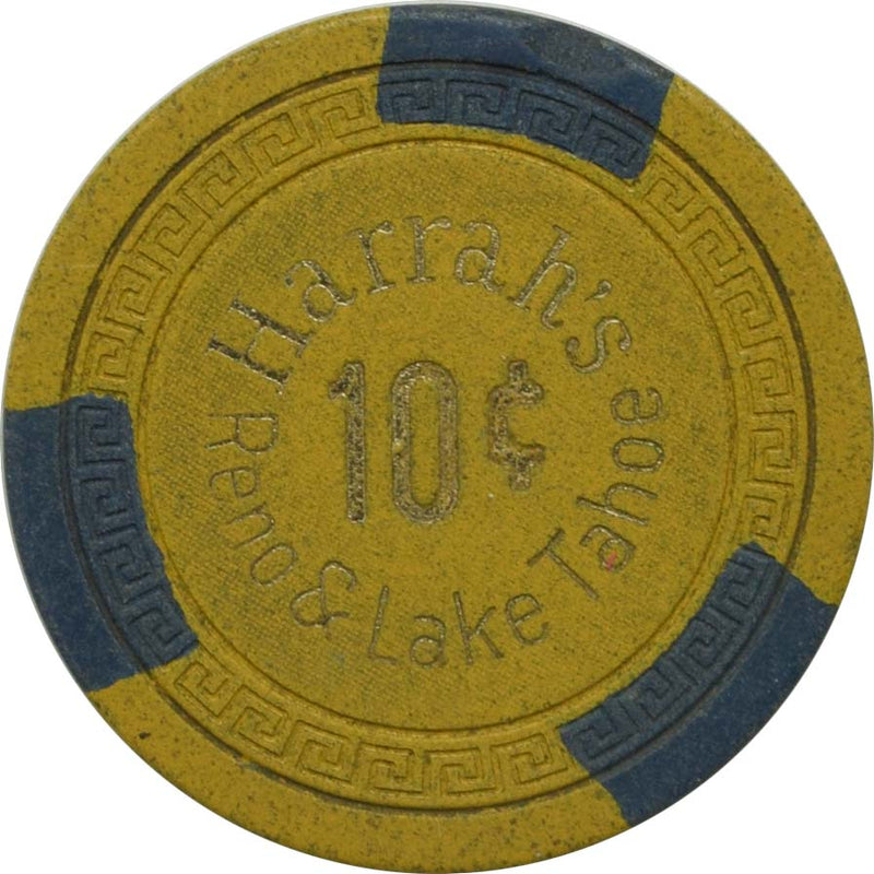 Harrah's Casino Reno & Lake Tahoe Nevada 10 Cent SmKey Chip 1960