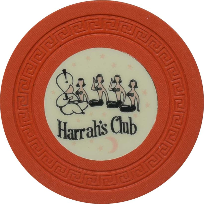 Harrah's Casino Reno & Lake Tahoe Nevada Orange Cream Inlay Roulette Chip 1956