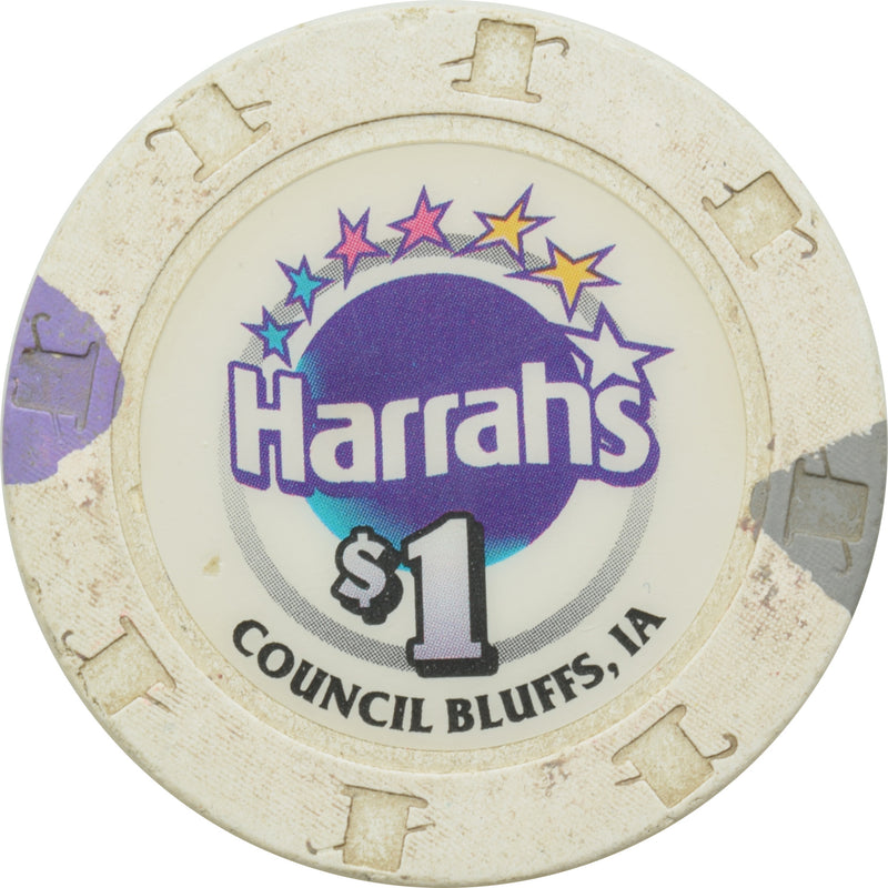 Harrah's Casino Council Bluffs Iowa $1 Chip