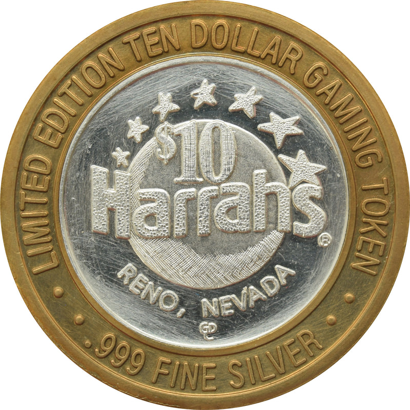 Harrah's Casino Reno "Genie & Lamp" $10 Silver Strike .999 Fine Silver 1994