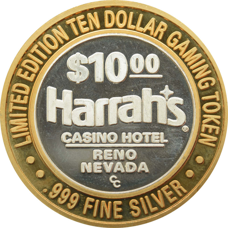 Harrah's Casino Reno $10 Silver Strike .999 Fine Silver 1994