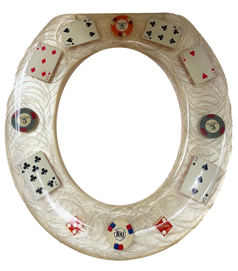 Harrah's Casino Reno and Lake Tahoe Nevada Chip, Playing Cards and Dice Toilet Seat