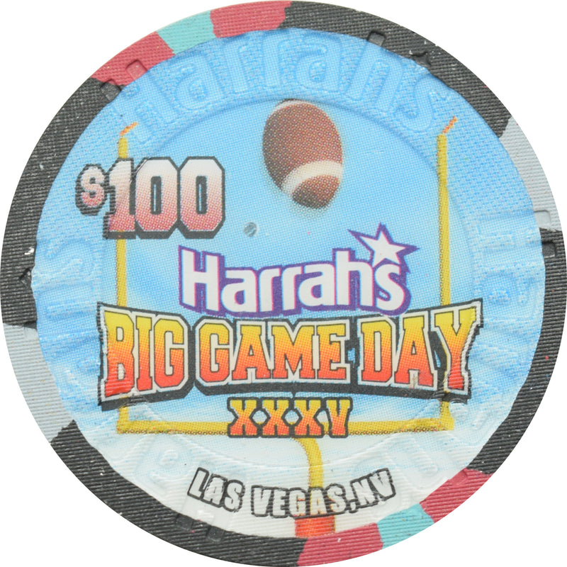 Harrah's Casino Las Vegas Nevada $100 Big Game Day XXXV Chip 2001