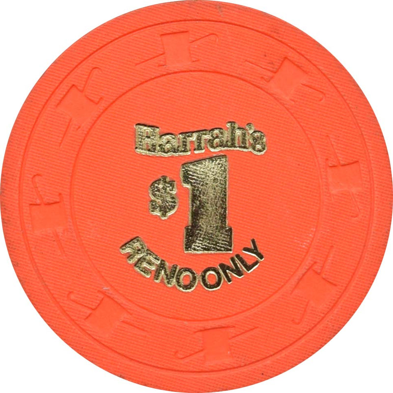 Harrah's Casino Reno Nevada $1 Orange Chip 1980s