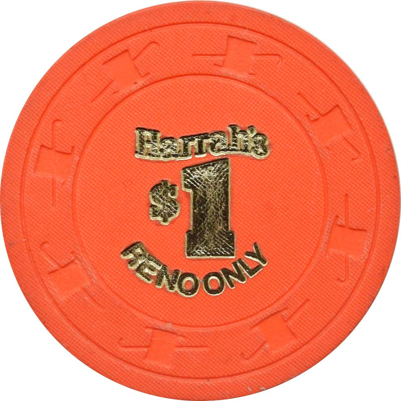 Harrah's Casino Reno Nevada $1 Orange Chip 1980s