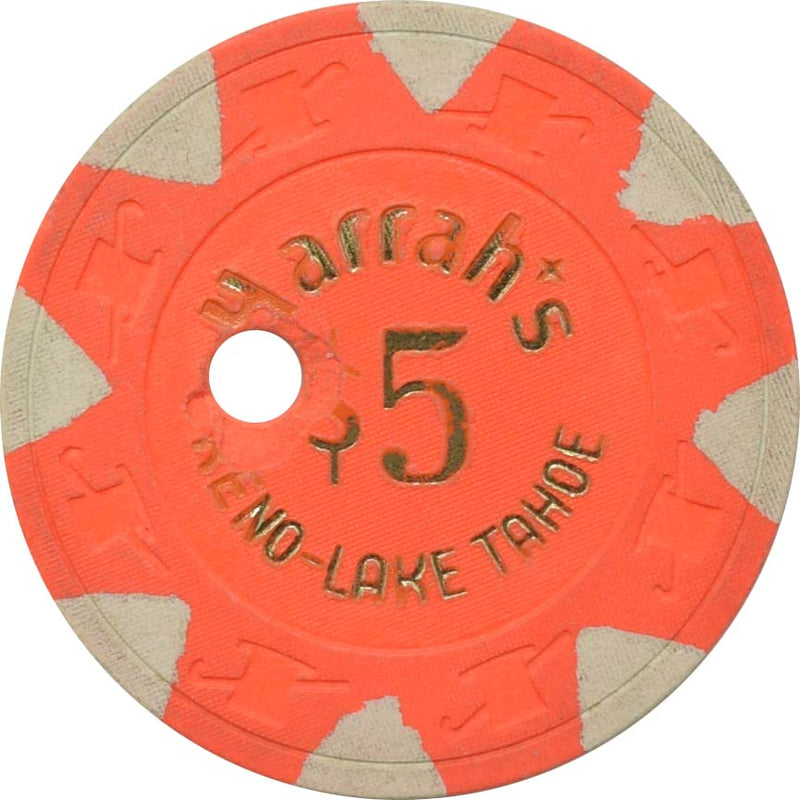 Harrah's Casino Reno & Lake Tahoe Nevada $5 Drilled Chip 1970