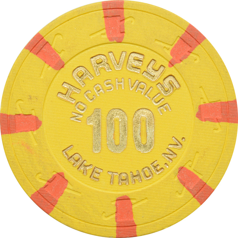Harvey's Casino Lake Tahoe Nevada $100 No Cash Value Chip 1990