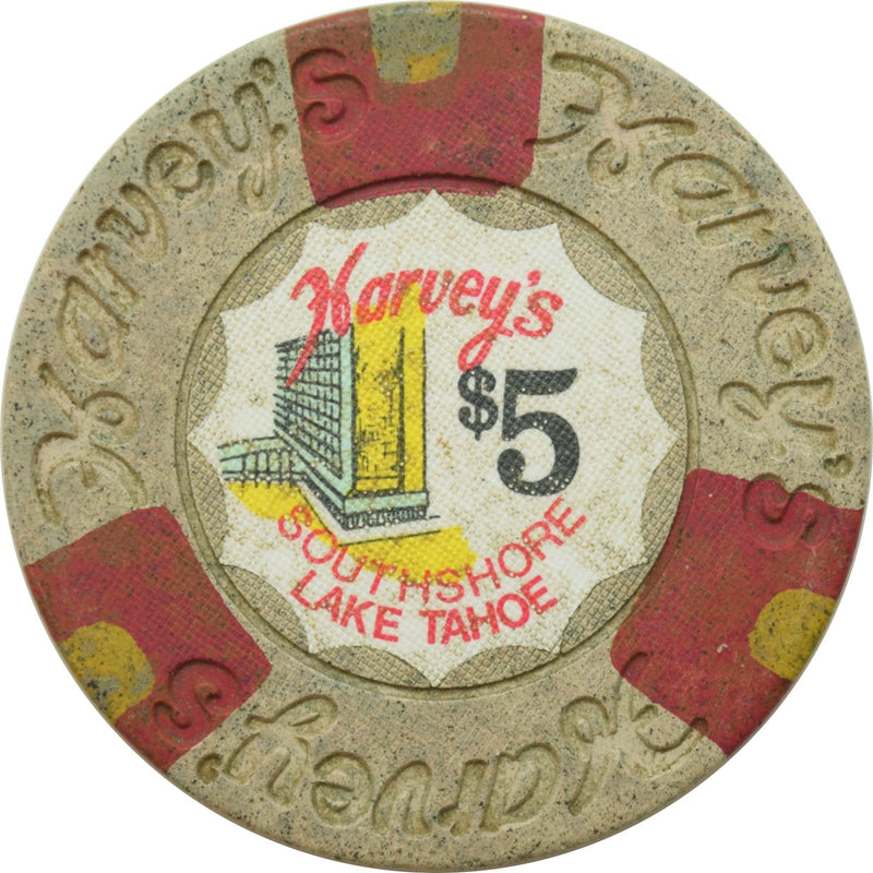 Harvey's Casino Lake Tahoe Nevada $5 House Mold Chip 1973