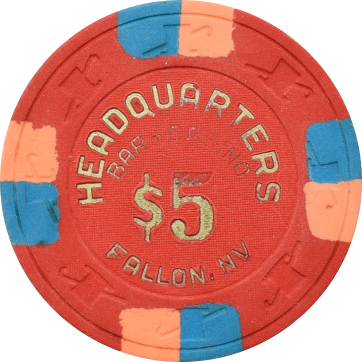 Headquarters Casino Fallon Nevada $5 Chip 1987