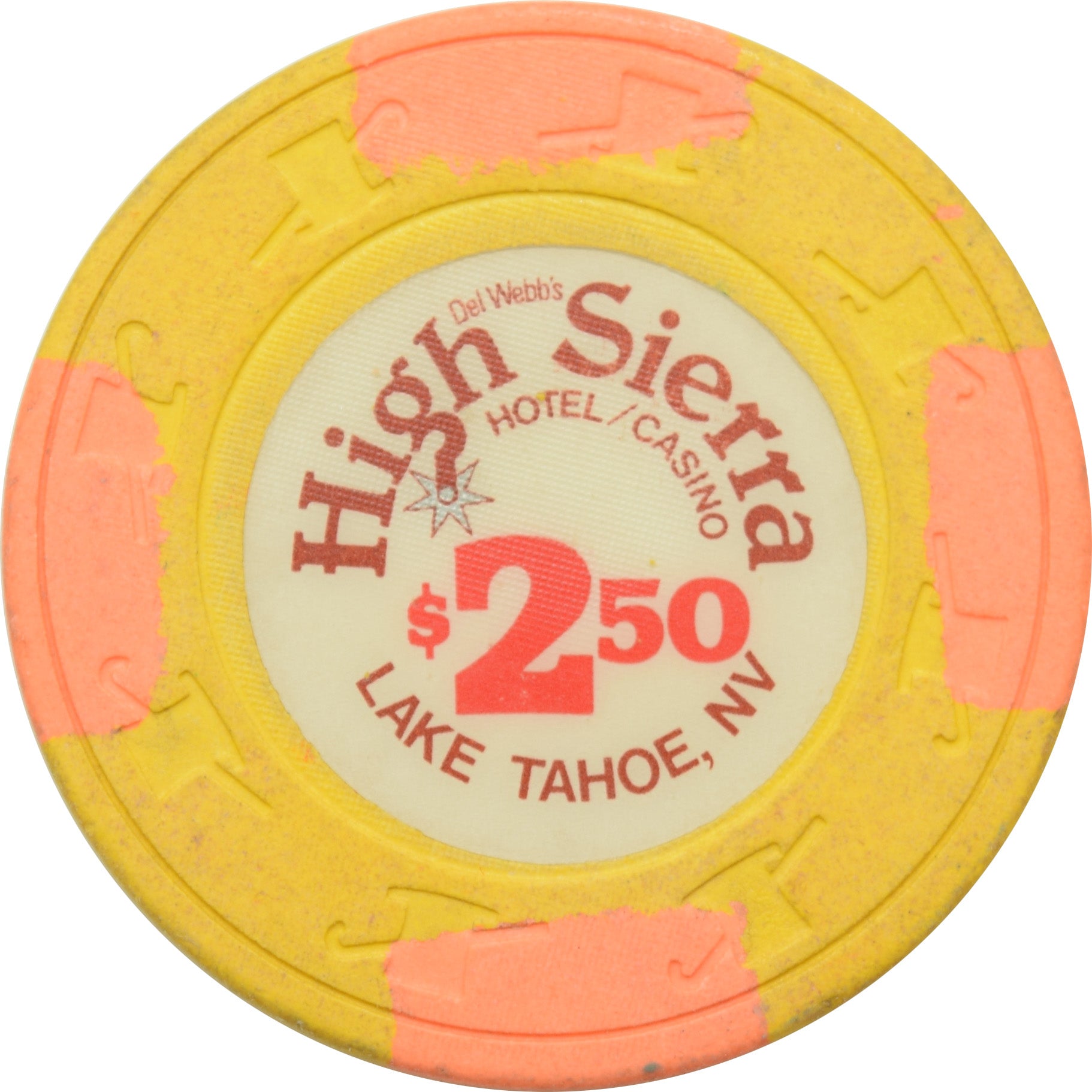 High Sierra Casino Lake Tahoe Nevada $2.50 Chip 1988
