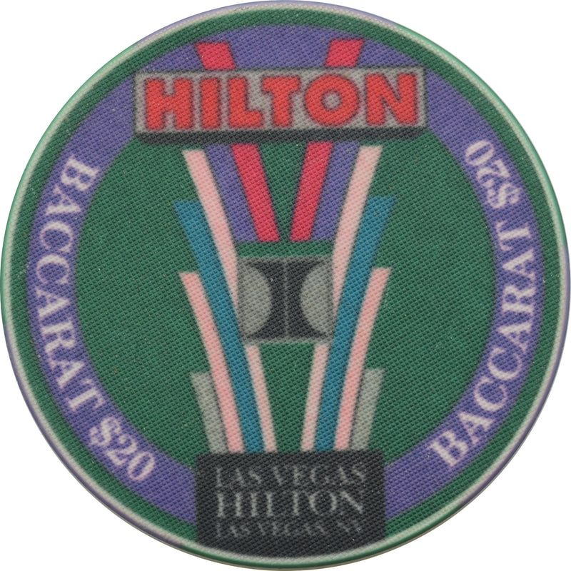 Las Vegas Hilton Casino Las Vegas Nevada $20 Baccarat 43mm Ceramic Chip 1993