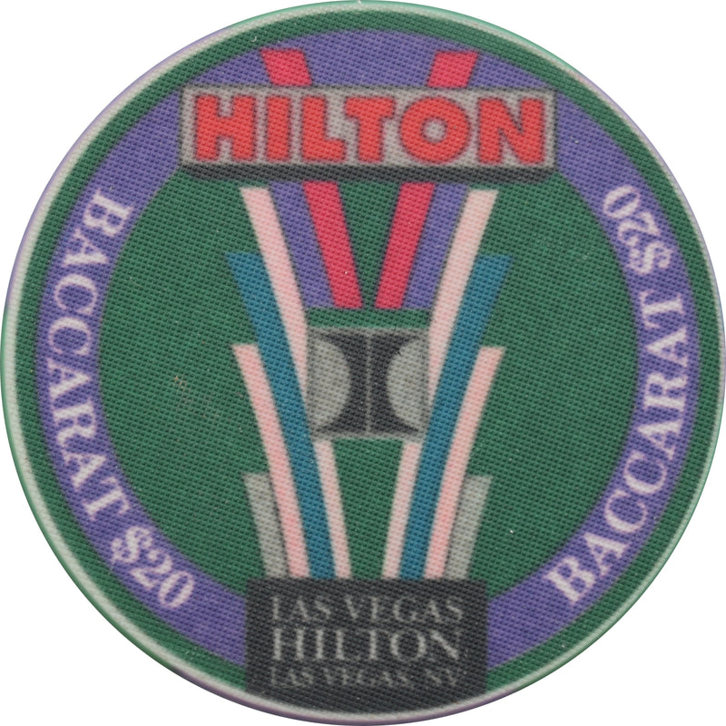 Las Vegas Hilton Casino Las Vegas Nevada $20 Baccarat 43mm Ceramic Chip 1993